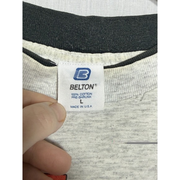 Vintage 90s Davey Allison Mac Tools NASCAR Racing Graphic T Shirt L Gray Tultex - Picture 11 of 14